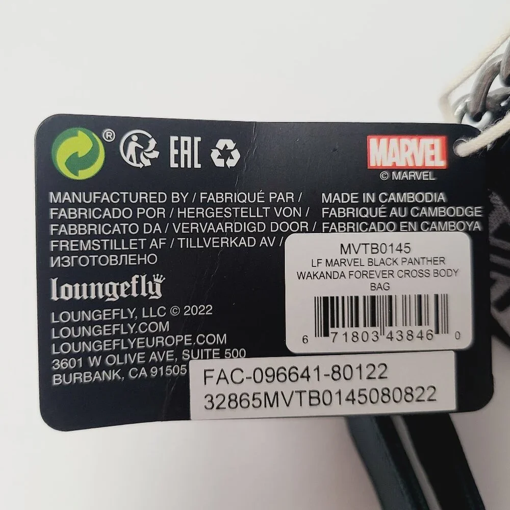 Loungefly Wakanda Forever Crossbody Bag | NWT Marvel Black Panther - Picture 16 of 16
